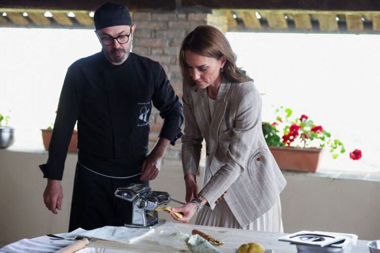 UK's Princess Kate Learns Pasta-Making on Visit to Italy