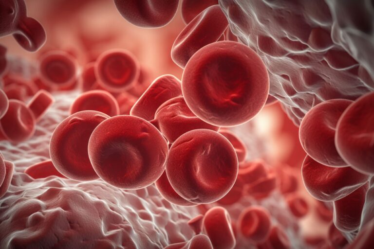 Favezelimab Combo Boosts PFS vs Chemo in PD-1–Refractory Hodgkin Lymphoma Acute myeloid leukemia (AML) cells in blood flow - isometric view 3d illustration