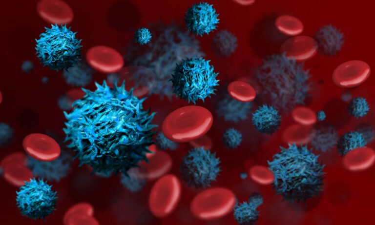 Tisa-Cel Yields Enduring Remissions in Younger High-Risk B-ALL Population Lymphoma leukemia blood cancer cells top view 3d render illustration