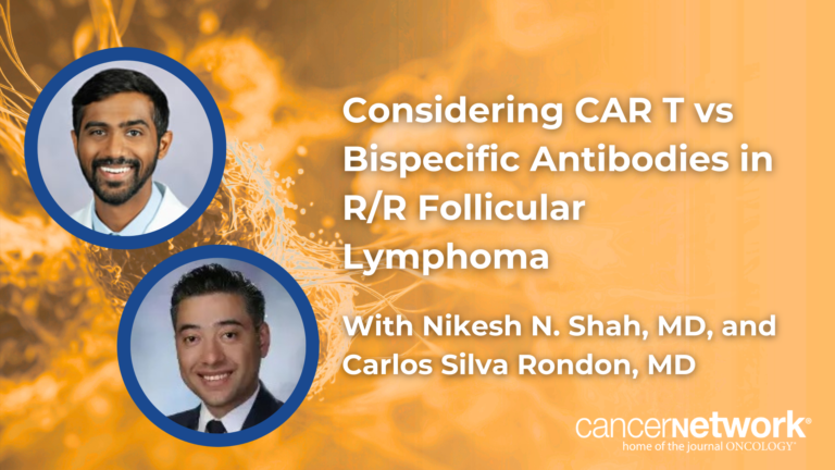 Considering CAR T vs Bispecific Antibodies in R/R Follicular Lymphoma Megan Melody, MD, says acute CAR T-cell toxicities are well managed, but delayed neurotoxicity remains a challenge.
