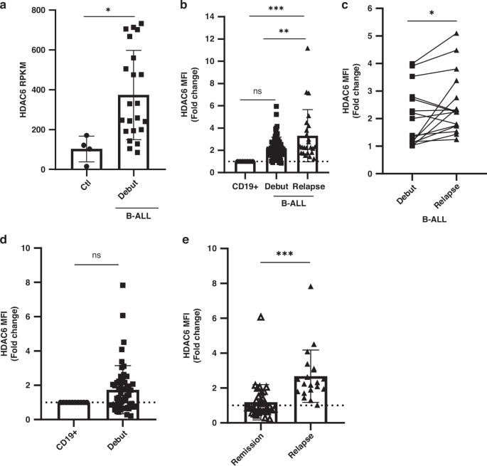 HDAC6 is a biomarker of leukaemic dissemination and relapse in B-ALL HDAC6 is a biomarker of leukaemic dissemination and relapse in B-ALL