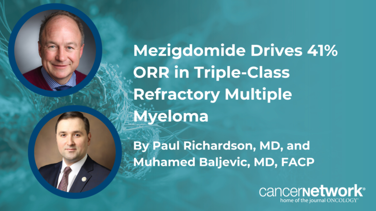 Mezigdomide Drives 41% ORR in Triple-Class Refractory Multiple Myeloma Mezigdomide Drives 41% ORR in Triple-Class Refractory Multiple Myeloma