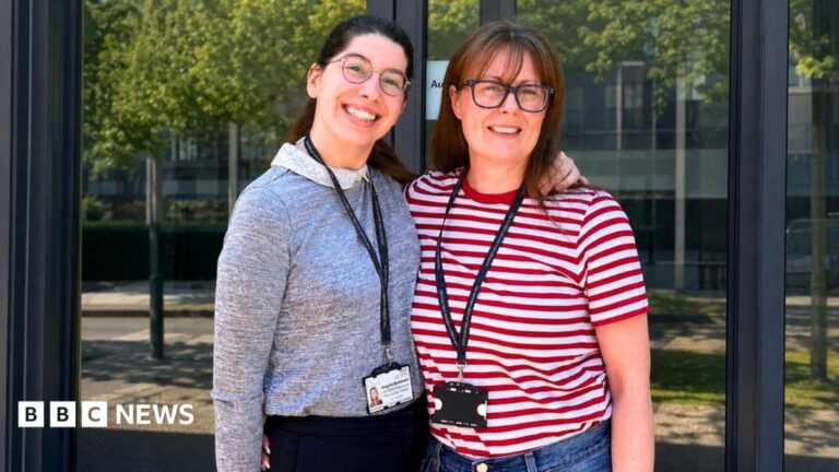 Two women. They work at hospital.