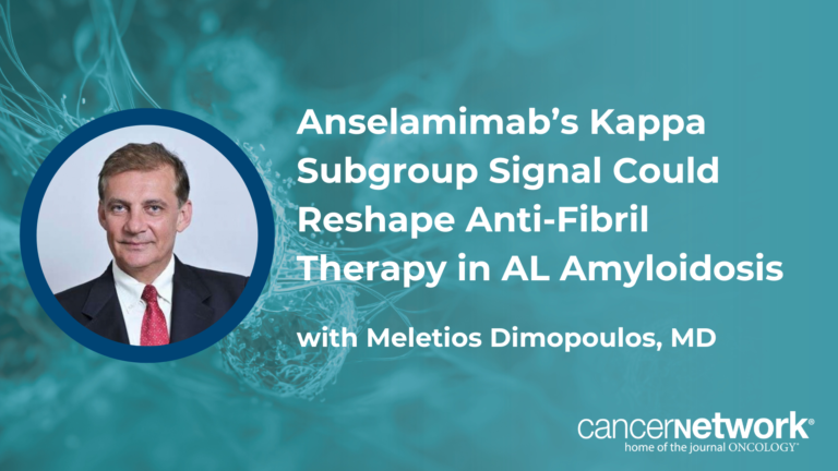 Anselamimab’s Kappa Subgroup Signal Could Reshape Anti-Fibril Therapy in AL Amyloidosis Meletios A. Dimopoulos, MD, discussed where bispecific antibodies such as teclistamab may fit for patients with relapsed Waldenström macroglobulinemia.