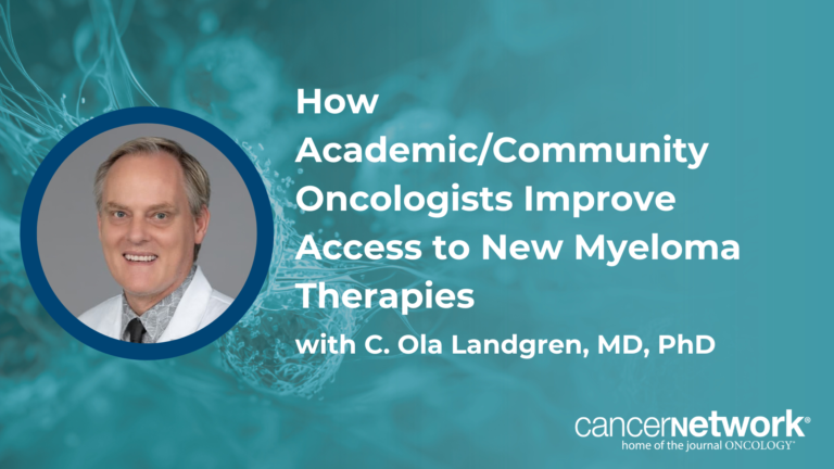 How Academic/Community Oncologists Improve Access to New Myeloma Therapies Hans C. Lee, MD, discussed how he monitors patients with multiple myeloma who achieve deep, sustained MRD negativity after coming off therapy.