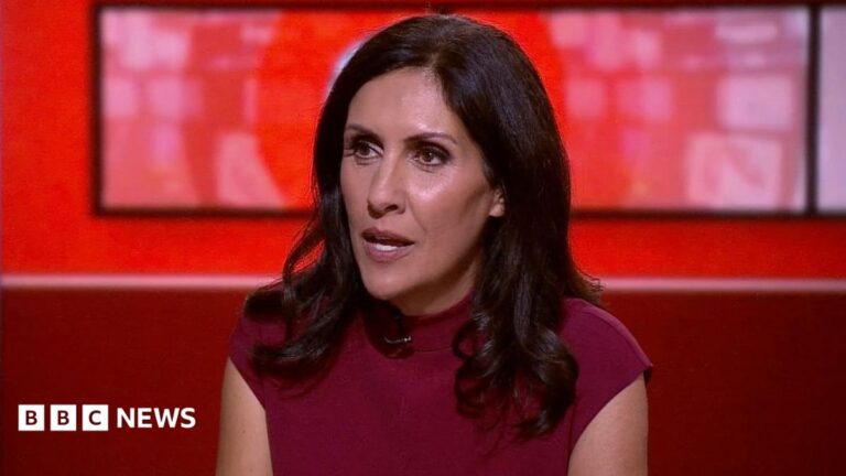 BBC presenter Maryam Moshiri in the studio